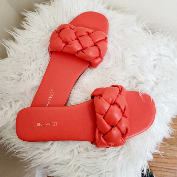 Nine West Shoes - Nine West Lula Slides Orange size 9M